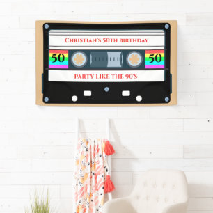 Banderoles anniversaire de cassette vintage