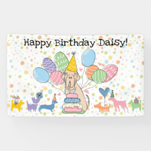 Banderoles Anniversaire de chien Mastiff Napolitain fauve