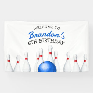 Banderoles Anniversaire de enfant amusant Red et Blue Bowling