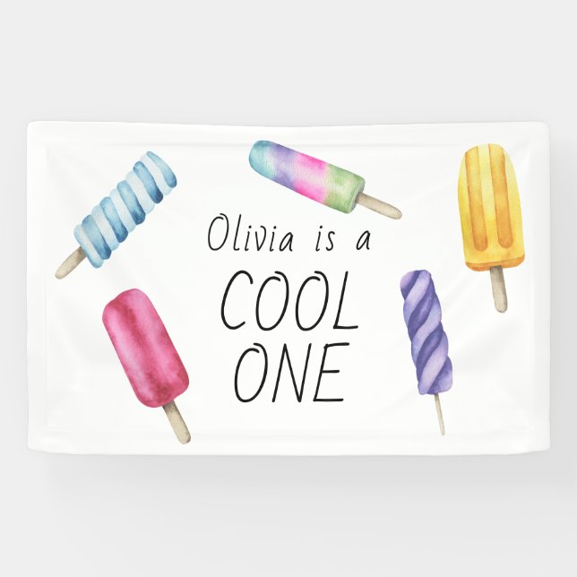 Banderoles Anniversaire de enfant de glace Popsicle (Horizontal)