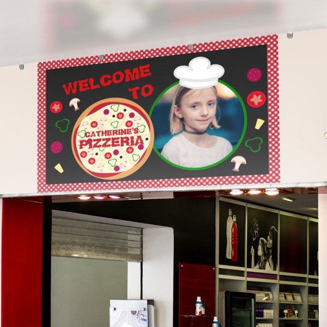 Banderoles Anniversaire de enfant de la fête de la pizza Pizz (Créateur téléchargé)