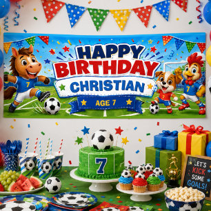 Banderoles Anniversaire de football personnalisé pour enfants