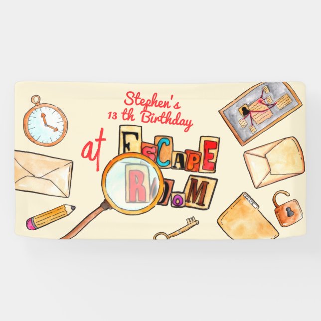 Banderoles Anniversaire de la chambre d'évasion (Horizontal)