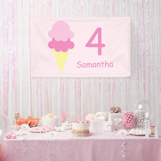 Banderoles Anniversaire de la crème glacée (Fête)