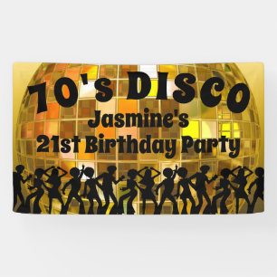 Banderoles Anniversaire de la disco des années 70 Boule Par