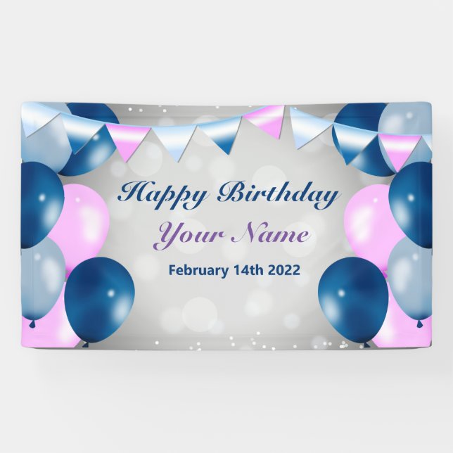 Banderoles Anniversaire de la fête Vinyl Banner, 3' x 5' (Horizontal)
