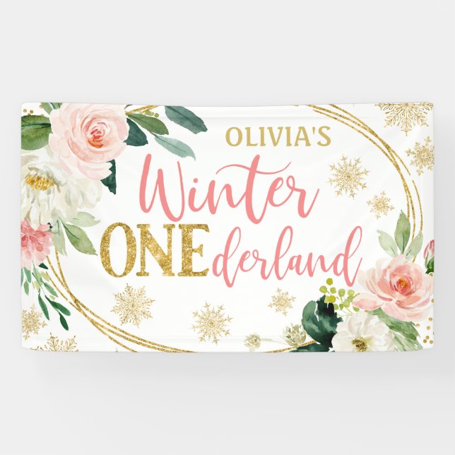 Banderoles Anniversaire de la florale de l'ONE derland Gold P (Horizontal)