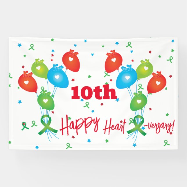 Banderoles Anniversaire de la transplantation cardiaque Perso (Horizontal)