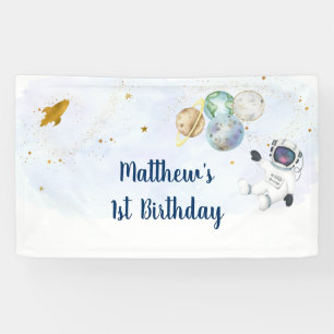 Banderoles Anniversaire de l'Astronaut Blue Gold
