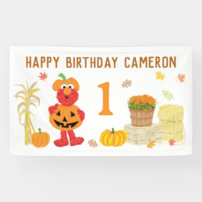 Banderoles Anniversaire de l'automne Elmo de Sesame Street (Horizontal)