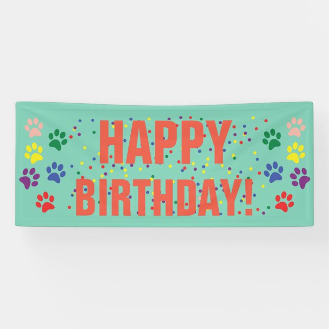 Banderoles Anniversaire de partie de chien joyeux avec des (Horizontal)