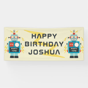 Banderoles Anniversaire des robots de jouets