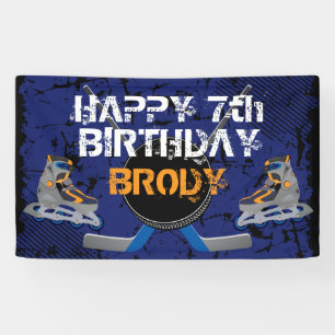 Banderoles Anniversaire d'hockey de rouleau