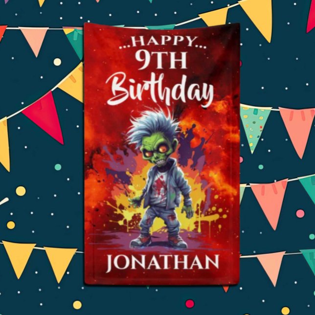 Banderoles Anniversaire drôle Zombie Boy (Zombie Walkers,  Your birthday party won't be complete without an array of gruesome zombie props! )