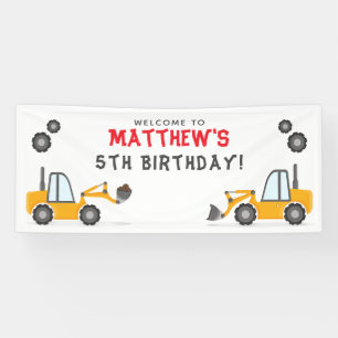 Banderoles Anniversaire du camion de construction 