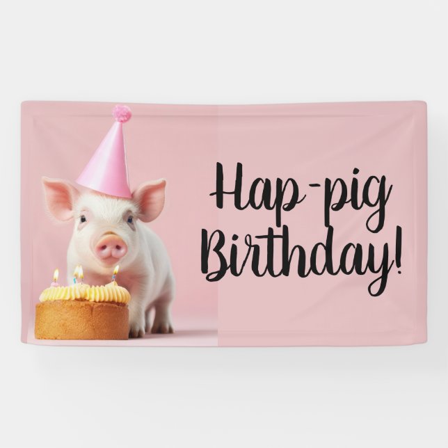 Banderoles Anniversaire du cochon de lait ! (Horizontal)