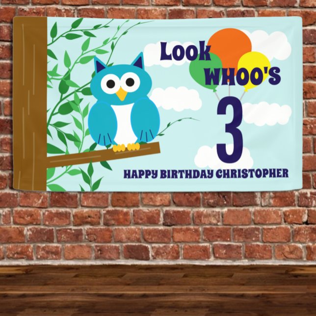Banderoles Anniversaire du hibou (Créateur téléchargé)