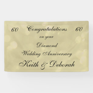 Banderoles Anniversaire du Mariage Diamond personnalisé