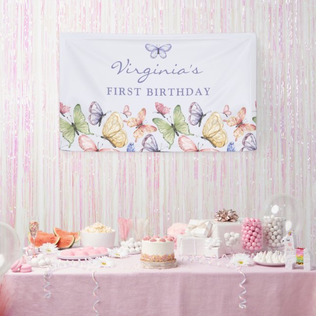 Banderoles Anniversaire du papillon pourpre (Fête)