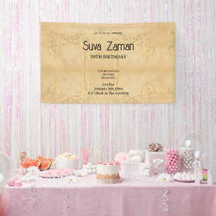 Banderoles Anniversaire élégant simple mignon gris 20 ans