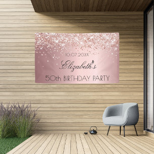 Banderoles Anniversaire fête rose rose rose rose rose parties