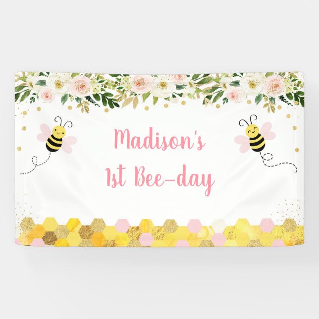Banderoles Anniversaire floral d'Abee Rose (Horizontal)