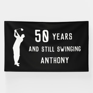 Banderoles Anniversaire Golfer Funny 50e heureux Papa Par Spo