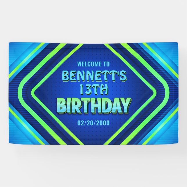 Banderoles Anniversaire Neon (Horizontal)