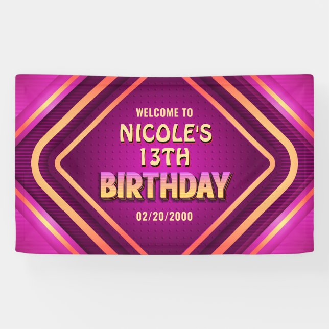 Banderoles Anniversaire Neon (Horizontal)