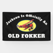 Anniversaire officiel drôle Vieux Fokker sur la co