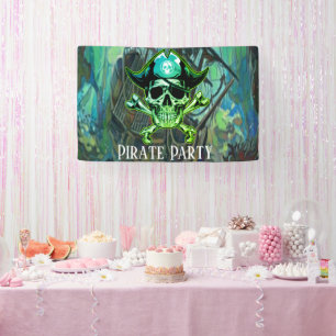 Banderoles Anniversaire Pirate Party Skull Thème Maison Drape