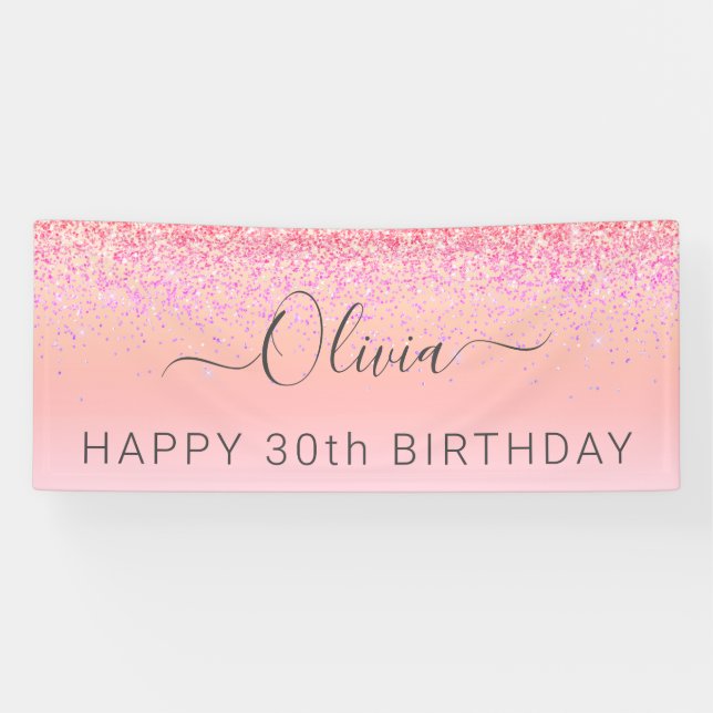 Banderoles Anniversaire Rainbow Pastel Parties scintillant Gi (Horizontal)