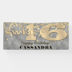 Banderoles Anniversaire seize ans   Huile d'or et Parties sci