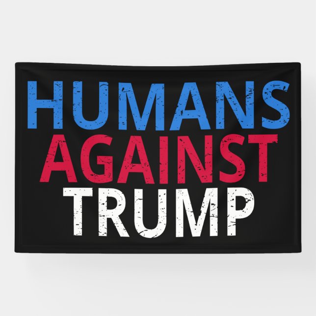 Banderoles Anti-Trump - Humains contre Trump (Horizontal)