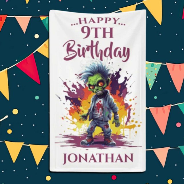 Banderoles Apocalypse Anniversaire Zombie Boy (Zombie Walkers,  Your birthday party won't be complete without an array of gruesome zombie props! )