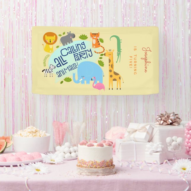 Banderoles Appel à tous les animaux de la partie anniversaire (Fête)