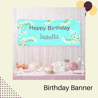 Banderoles Aqua Blue Anniversaire