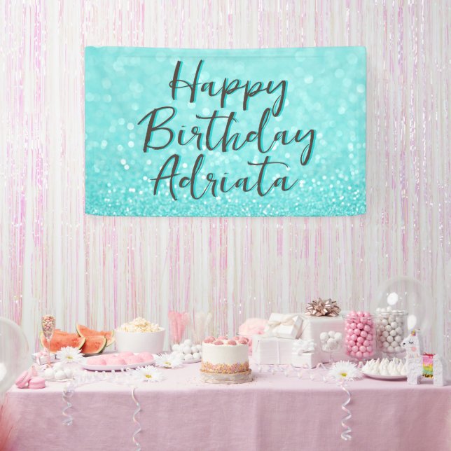 Banderoles Aqua Turquoise Parties scintillant Joyeux annivers (Fête)