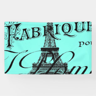 Banderoles aqua turquoise scripts turquoises Paris Tour Eiffe