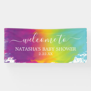 Banderoles Aquarelle arc-en-ciel Bienvenue au Baby shower