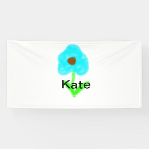 Banderoles Aquarelle bleu vert ajouter votre nom tex