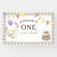 Aquarelle Cute Chick 1er anniversaire