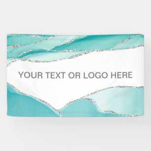 Banderoles Aquarelle de Parties scintillant d'argent moderne 