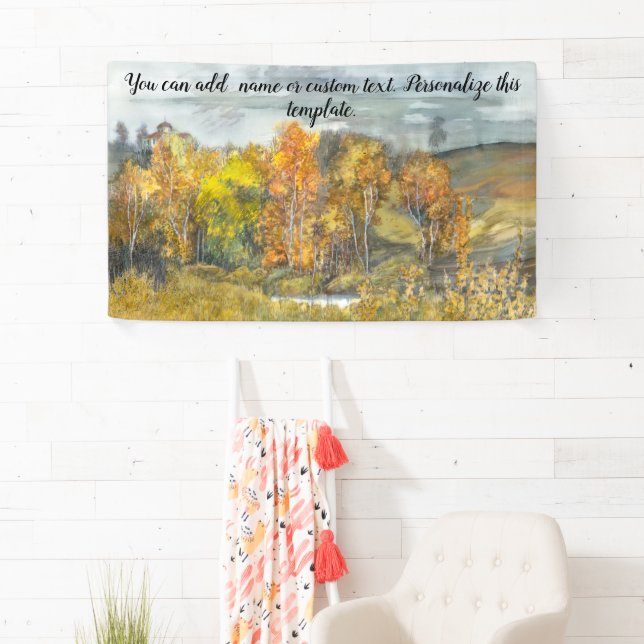 Banderoles Aquarelle de peinture d'automne 300 (En situation)