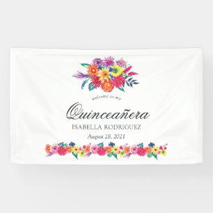 Banderoles Aquarelle Fiesta Quinceañera