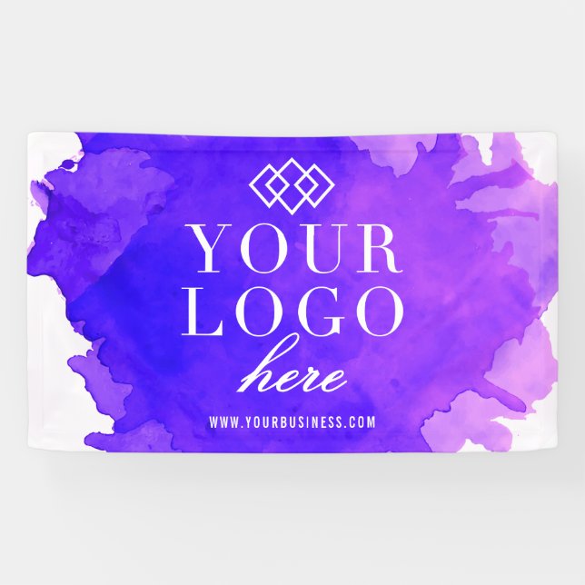 Banderoles Aquarelle Logo personnalisé Artisanat et salon (Horizontal)