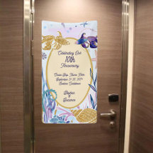 Aquarelle Poisson sous-marin Anniversaire Porte de