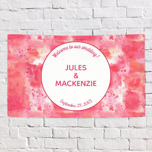 Banderoles Aquarelle rose Confetti Abstraite moderne