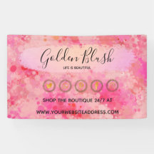 Aquarelle rose pâle & Or moderne Géométrique Chic
