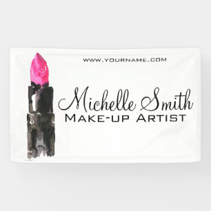 Banderoles Aquarelle rose rouge à lèvres marque maquillage